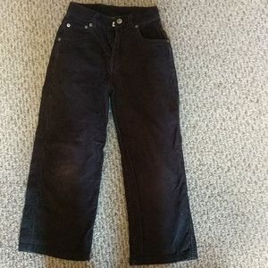 Navy corduroy pants with adjustable waist